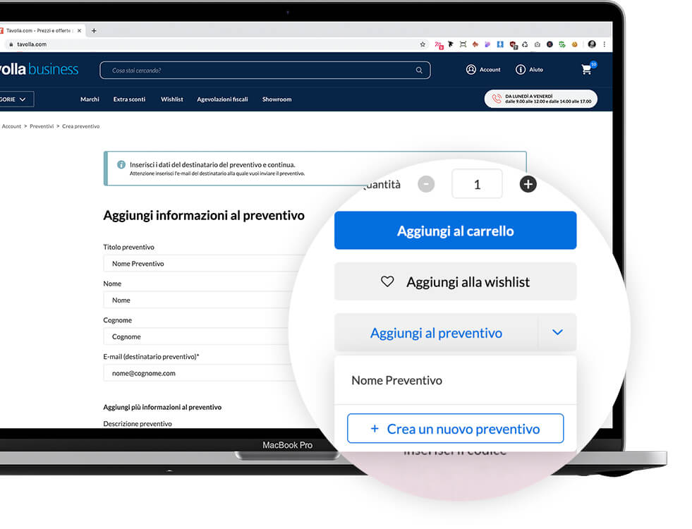 Crea preventivo